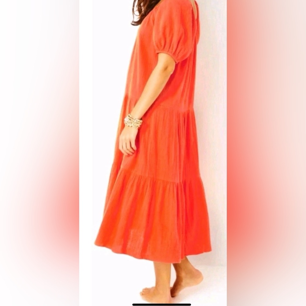 Lilly Pulitzer Orange ZeminiTextured maxi Dress - Picture 3 of 11